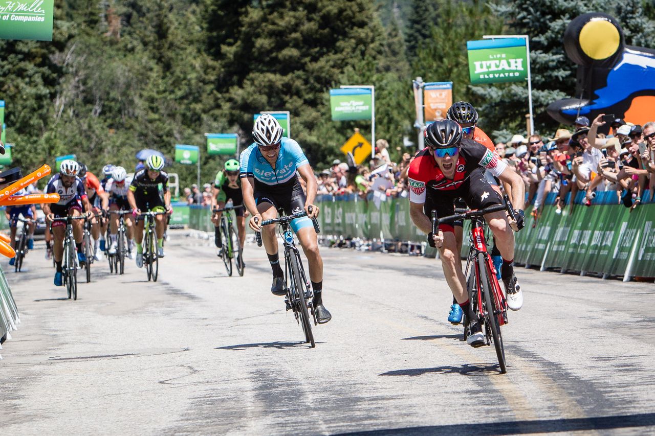 Brent Bookwalter (BMC Racing) holds off Sepp Kuss and James Piccoli for the win