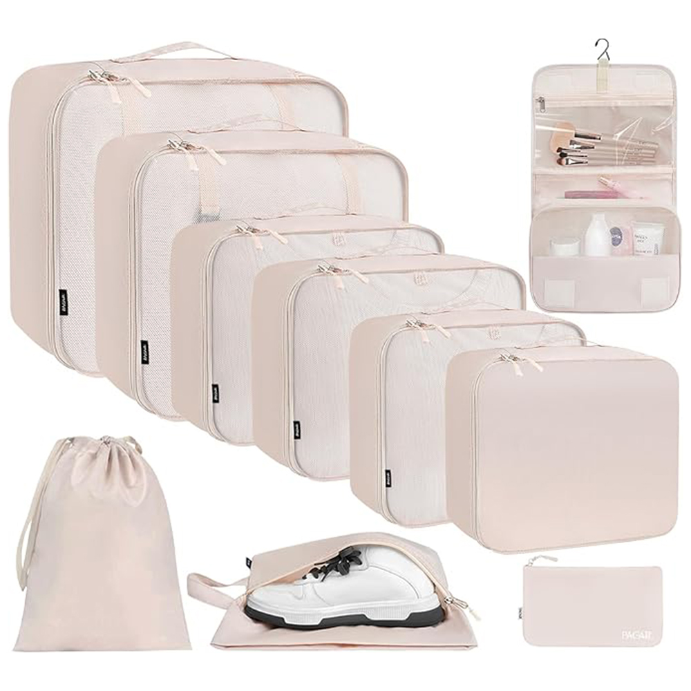 Pink packing cubes