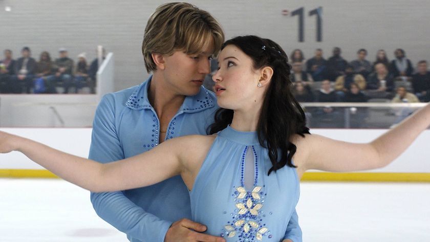 Cale Ambrozic as Brayden Elliot and Madelyn Keys as Adriana Russo in "Finding Her Edge" on Netflix