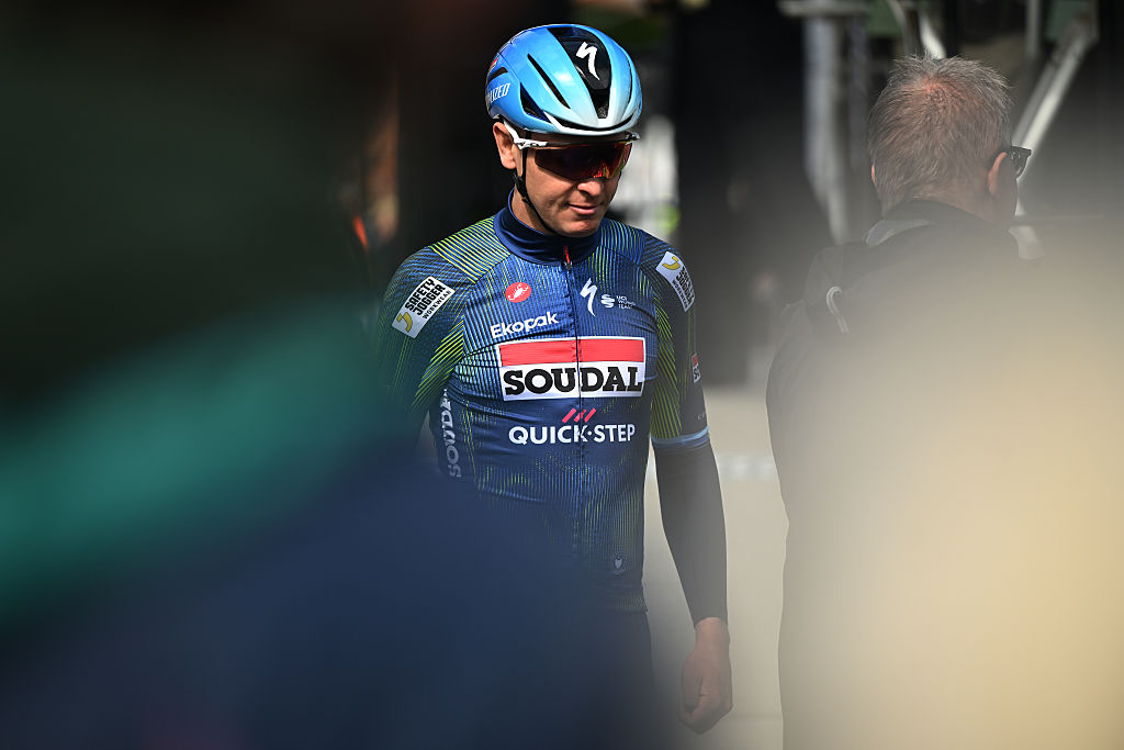 ROSKILDE, DENMARK - JUNE 14: Tim Merlier of Belgium and Team Soudal Quick-Step prior to the 2nd Copenhagen Sprint 2026 - Men&amp;amp;apos;s Elite a 228.2km one day race from Roskilde to Copenhagen / #UCIWT / on June 14, 2026 in Roskilde, Denmark. (Photo by Luc Claessen/Getty Images)