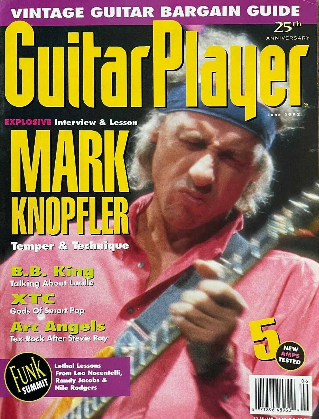 The cover of Guitar Player June 1992 featuring Mark Knopfler
