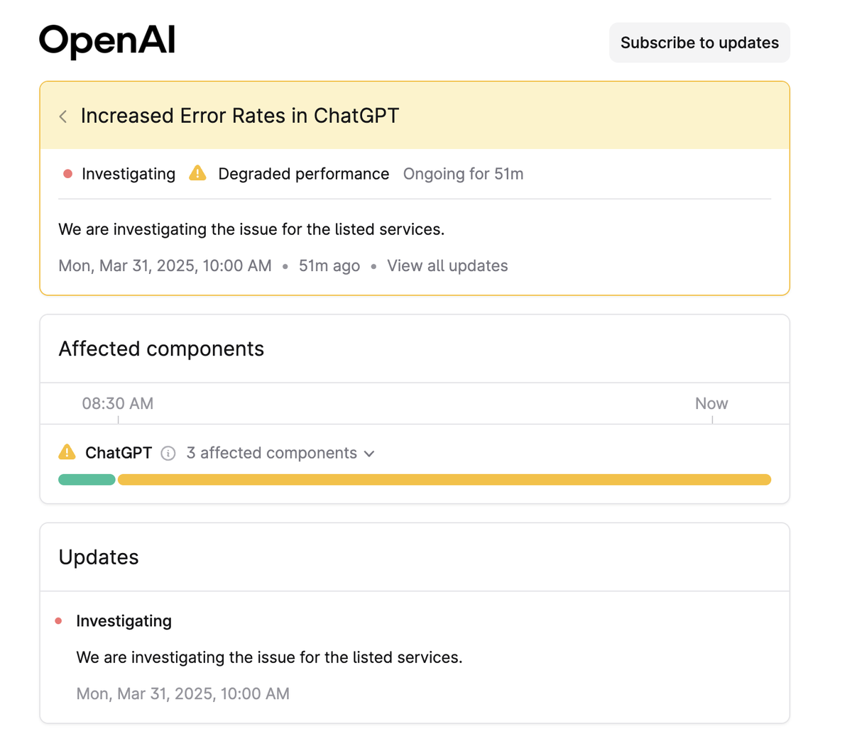 ChatGPT was down again — live updates on latest outage | Tom's Guide