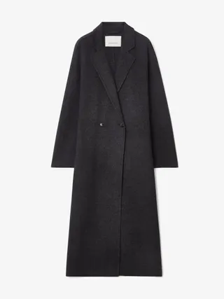 Raey + Double-Breasted Gabardine Wool Coat