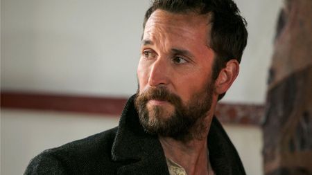 A close-up of Tom Mason (Noah Wyle) in a scene from "Falling Skies"