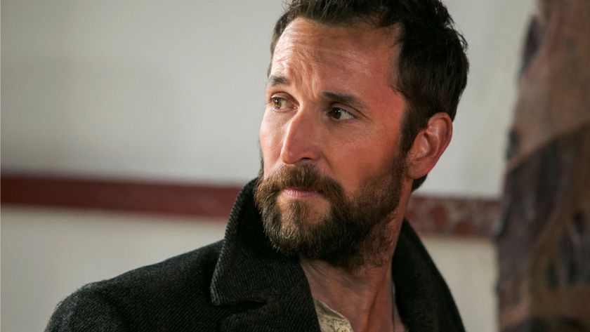 A close-up of Tom Mason (Noah Wyle) in a scene from "Falling Skies"