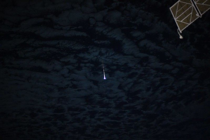 Images captured by European Space Agency astronaut Thomas Pesquet on July 26, 2021, show a Russian Progress capsule tugging the retired Pirs module to burn up in Earth&#039;s atmosphere.