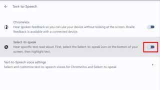 ChromeOS text to speech