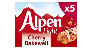 A pack of Alpen Light Cherry Bakewell bars which are healthy cereal bars