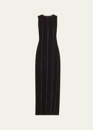 Rhett Long Contrast Topstitching Dress