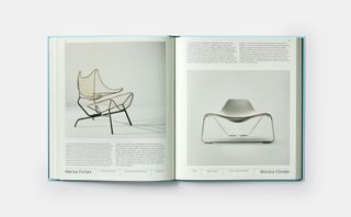 Book spread from Women Designers, showing chairs by Marisa Forlani and Monica Förster