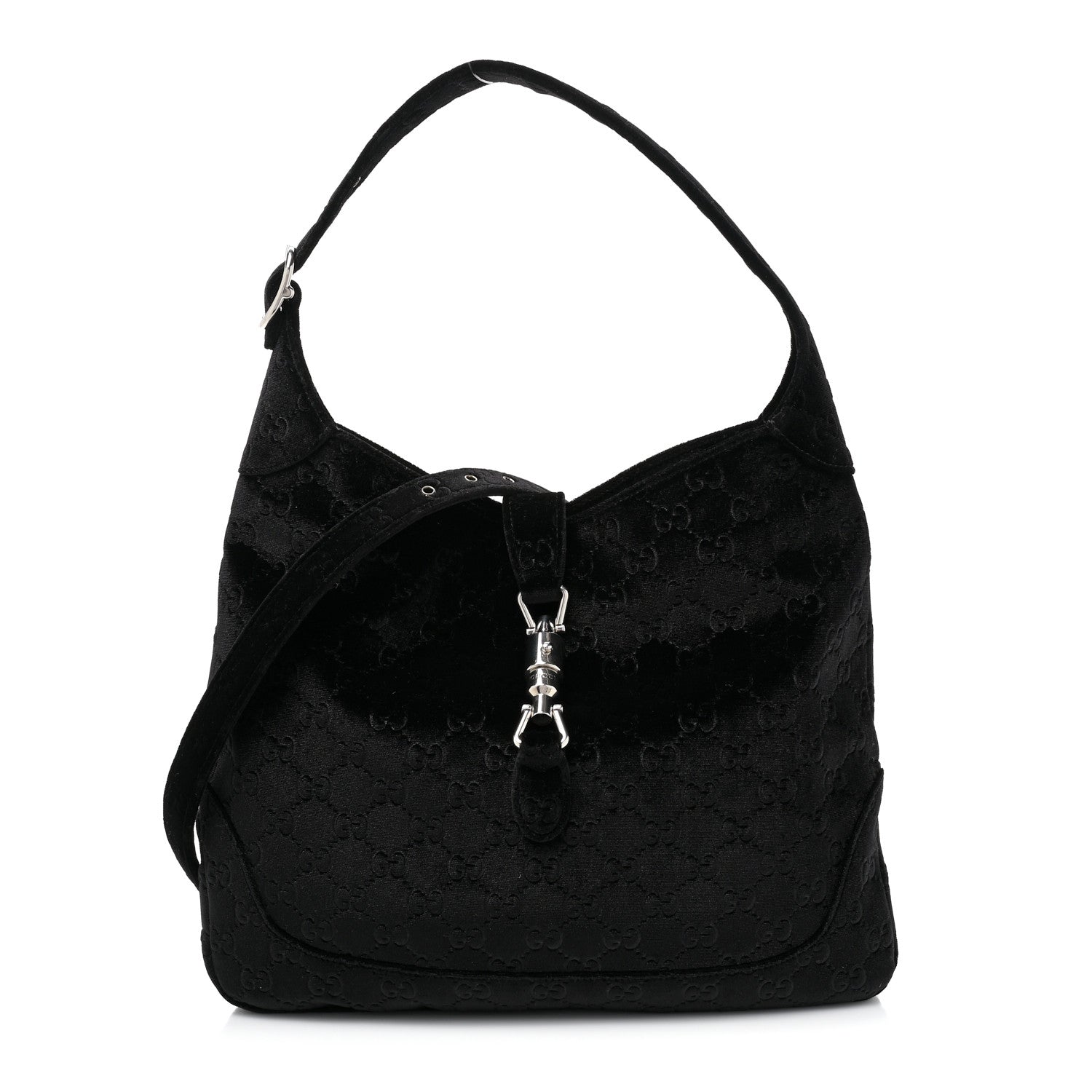Velvet Gg Monogram Small Jackie 1961 Hobo Black