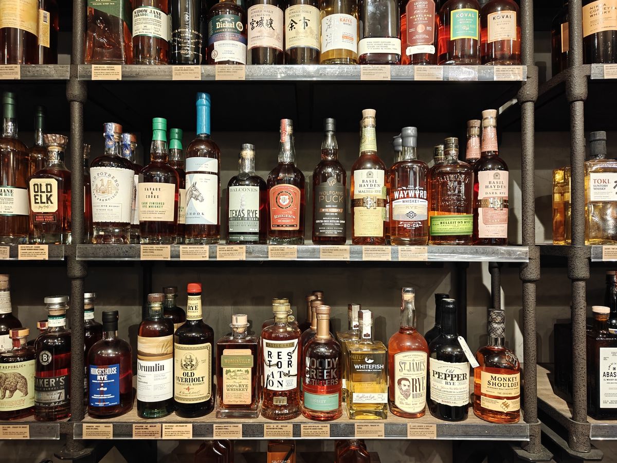 Bourbon bottles shot by OnePlus 13R
