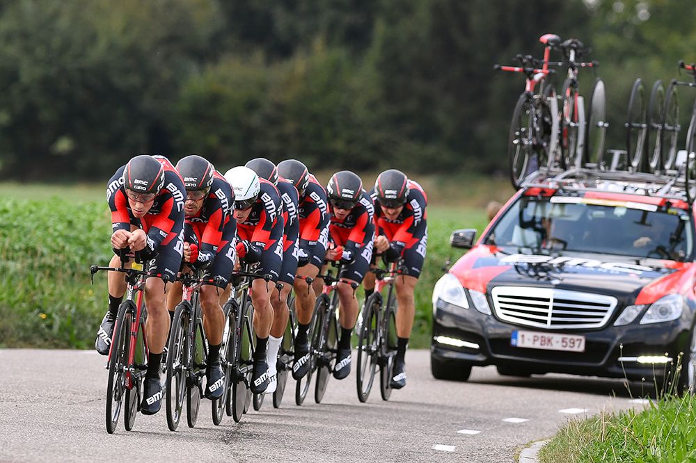 BMC Racing en route to first place in the Eneco stage 5 team time trial