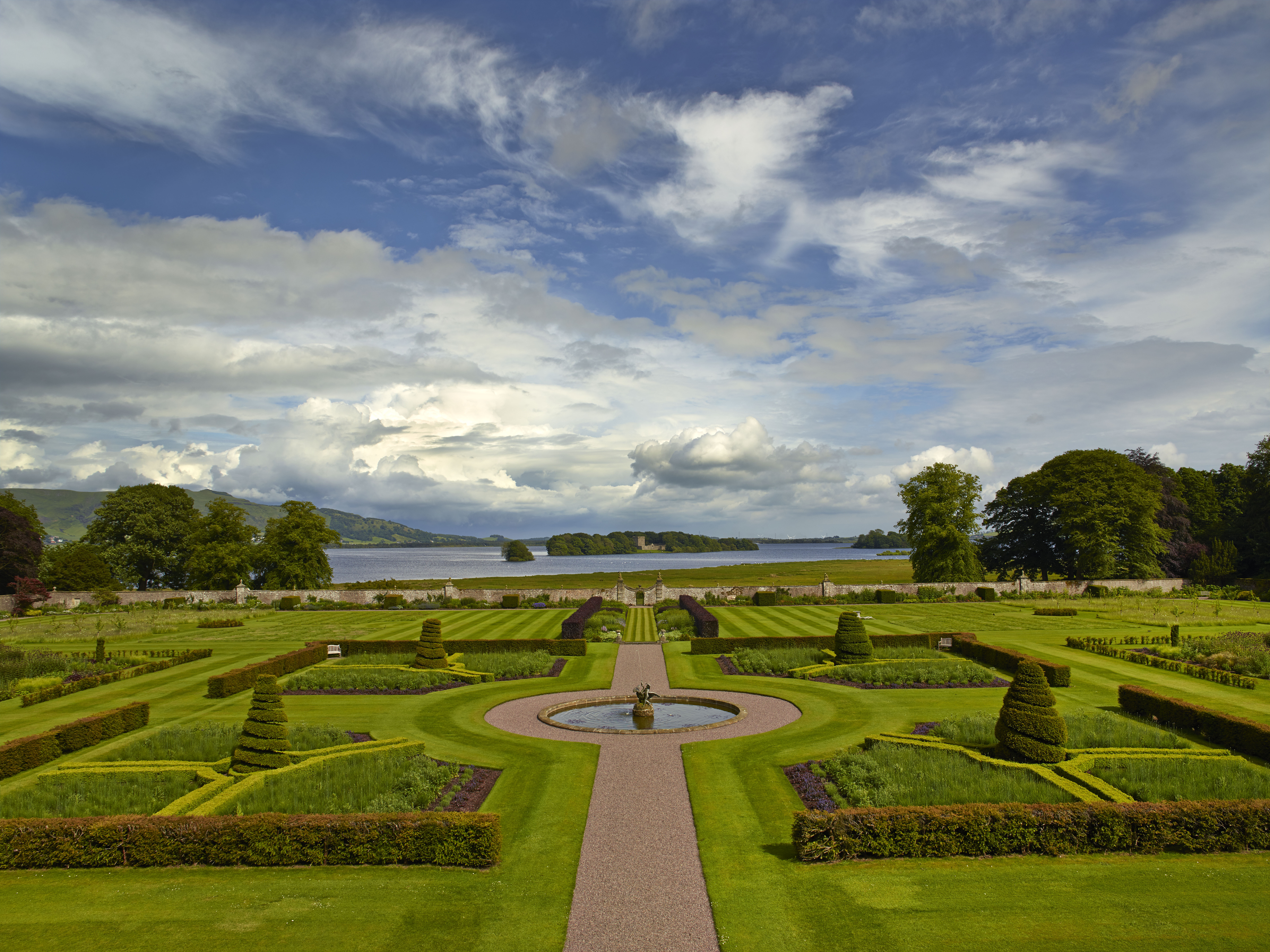 View from Kinross House towards the ruins of Loch-Leven Castle from which Mary, Queen of Scots escaped