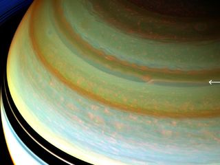Saturn's jet stream visible from Cassini