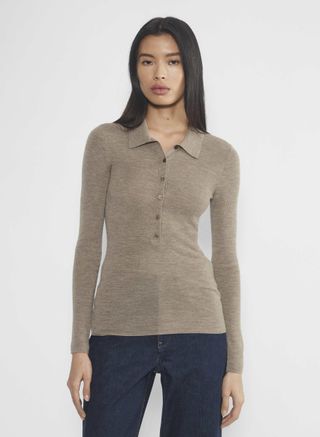 Aritzia, Wilfred Clarette Merino Wool Polo Sweater