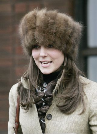 Kate Middleton wearing a fur hat in 2006