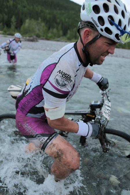 Keith Nicoll of the Tinhorn Creek Crush Club shows the strain of five days in the Rockies.