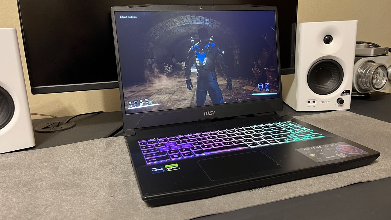 MSI Katana 15 (2023) in a gaming desk setup
