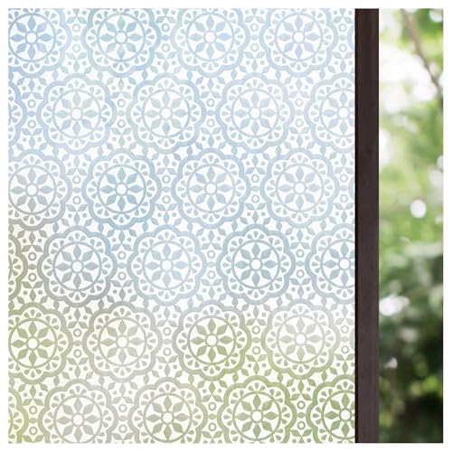 Lifetree Window Film Privacy, Frosted Privacy Film for Glass Windows Self Adhesive Vinyl Opaque Static Cling Decorative Patterned Window Stickers for Home Bathroom (white, 44.5 * 200cm)