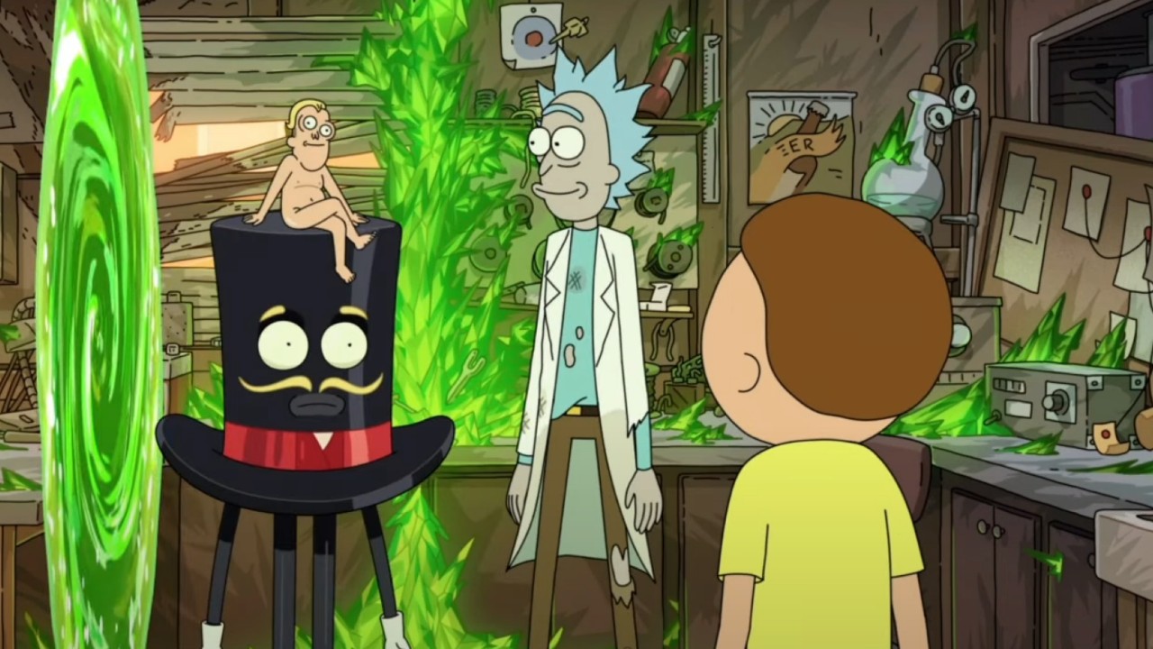 Rick opens the portal in Rick and Morty