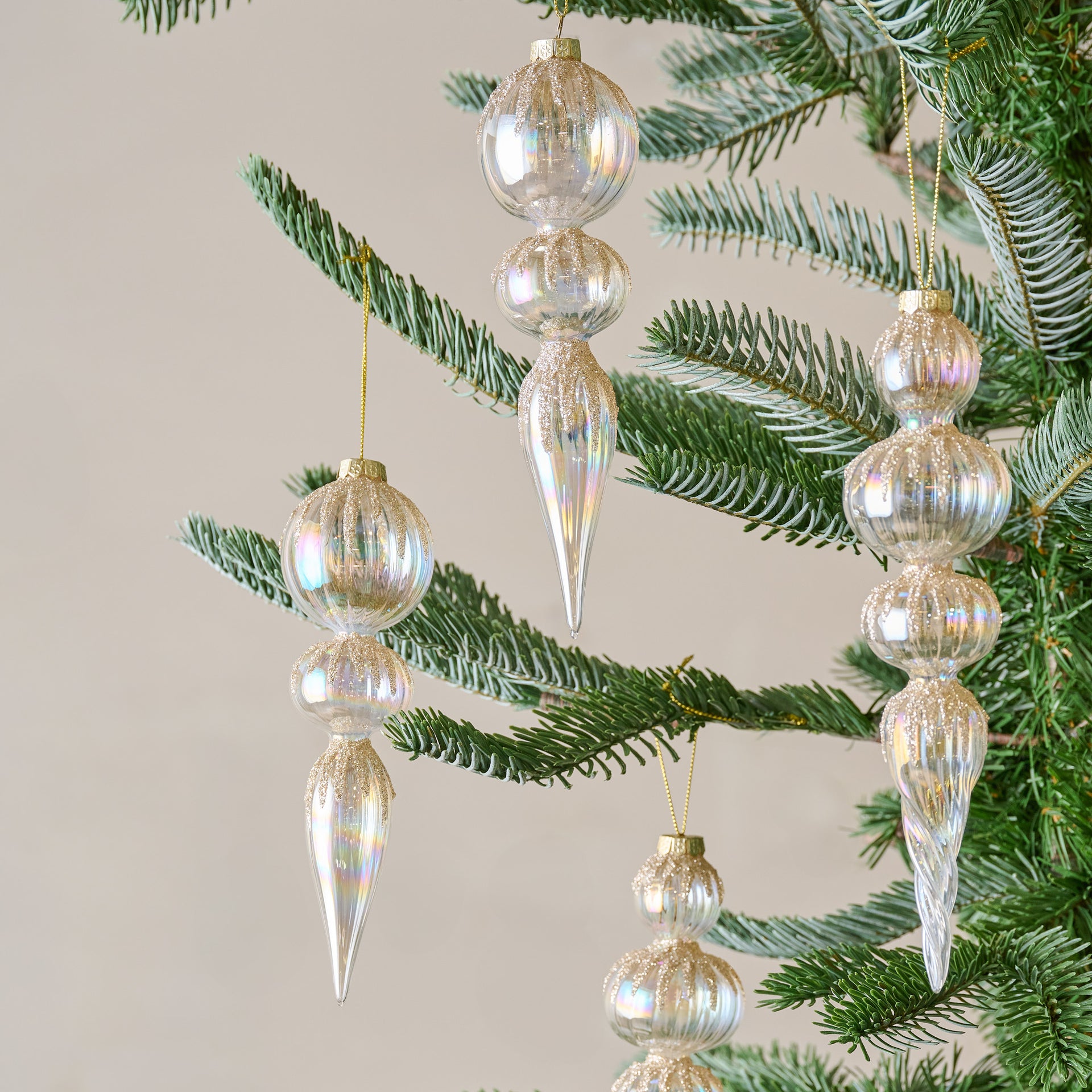 Winter Splendor Finial Ornament, Set of 4