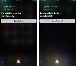 Siri with Facebook and Twitter
