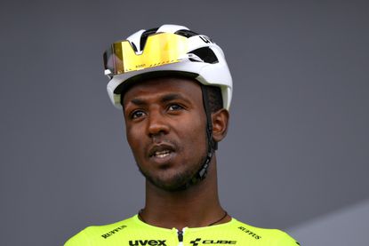 Biniam Girmay on stage at the Tour de France 2023