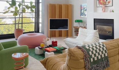 a modern colorful living room