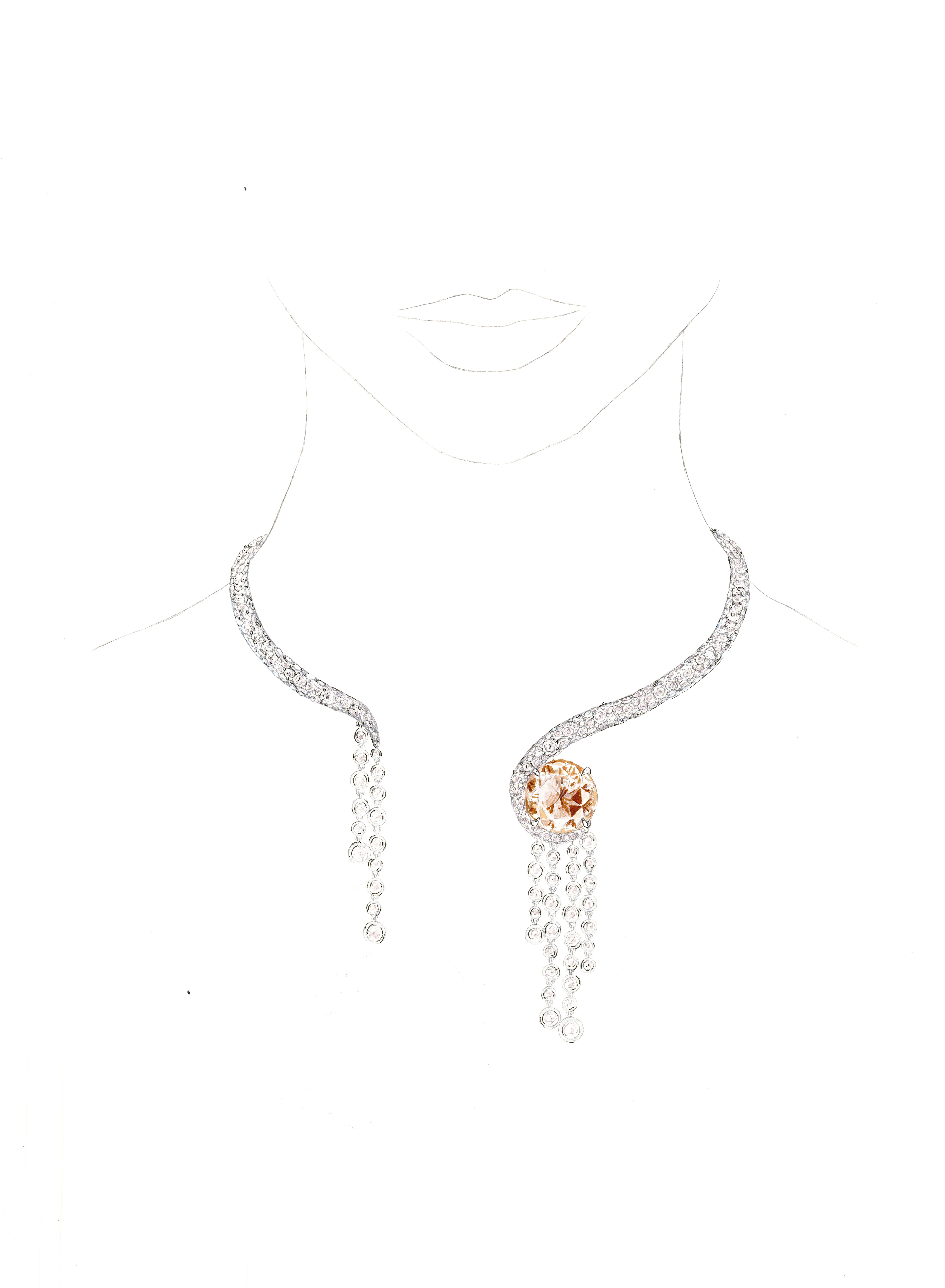 close-up of Kate Hudson's Emily P Wheeler diamond necklace at the 2026 Actor Awards