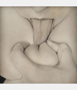 drawing person licking their own skin