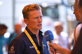 LE GRAND-BORNAND, FRANCE - JULY 17: Alexander Vinokourov of Russia Team manager Astana Pro Team / during the 105th Tour de France 2018 / Stage 10 a 158,5km stage from Annecy to Le Grand-Bornand 943m on July 17, 2018 in Le Grand-Bornand, France. (Photo by Tim de Waele/Getty Images)