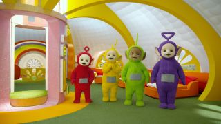 The Teletubbies outside in Netflix's Teletubbies reboot