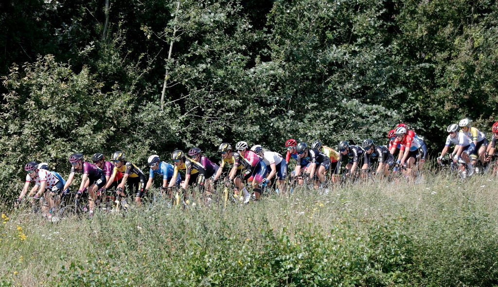 WEERT NETHERLANDS AUGUST 27 A general view of the peloton compete during the 23rd Simac Ladies Tour 2021 Stage 3 a 1259km stage from Stramproy to Weert SLT2021 UCIWWT on August 27 2021 in Weert Netherlands Photo by Bas CzerwinskiGetty Images