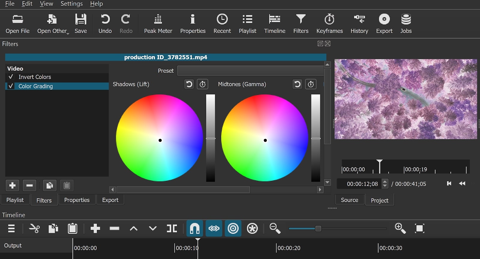 Interface of Shotcut, one of the best video editing software tools