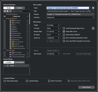 Cubase Export