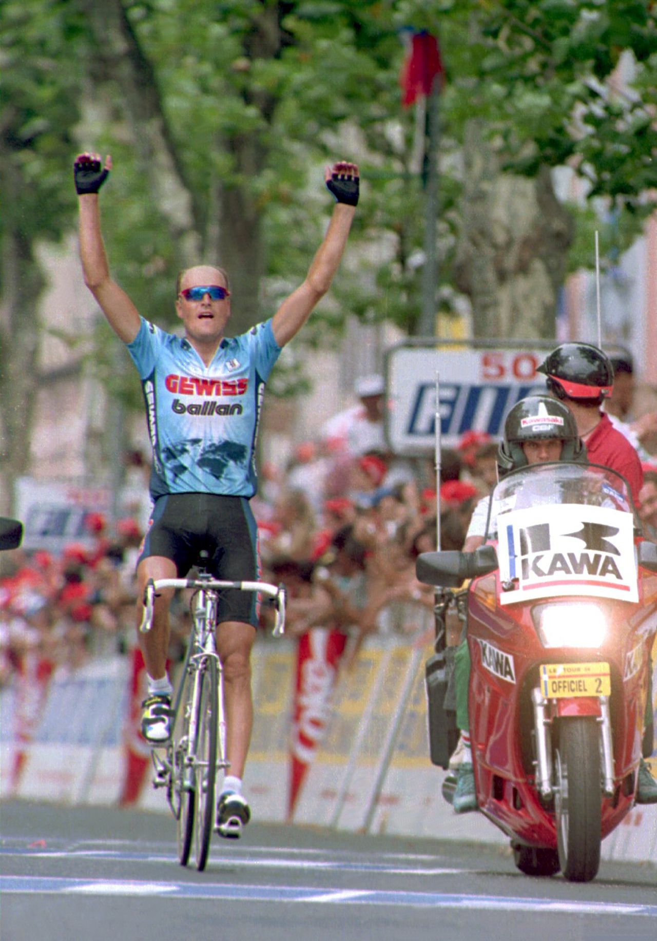Bjarne Riis wins stage 13 of the 1994 Tour de France