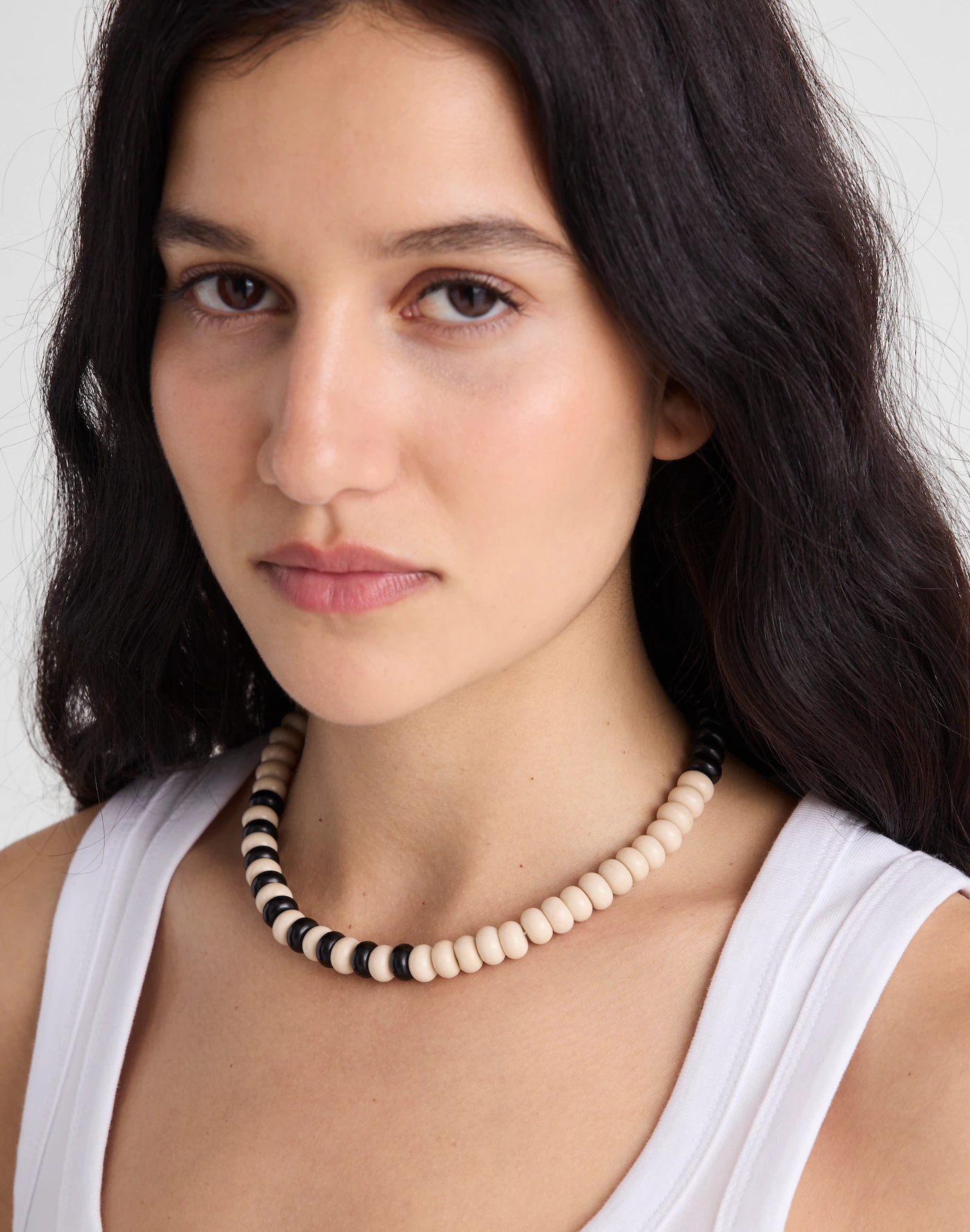 Semiprecious Coral Beaded Choker Necklace