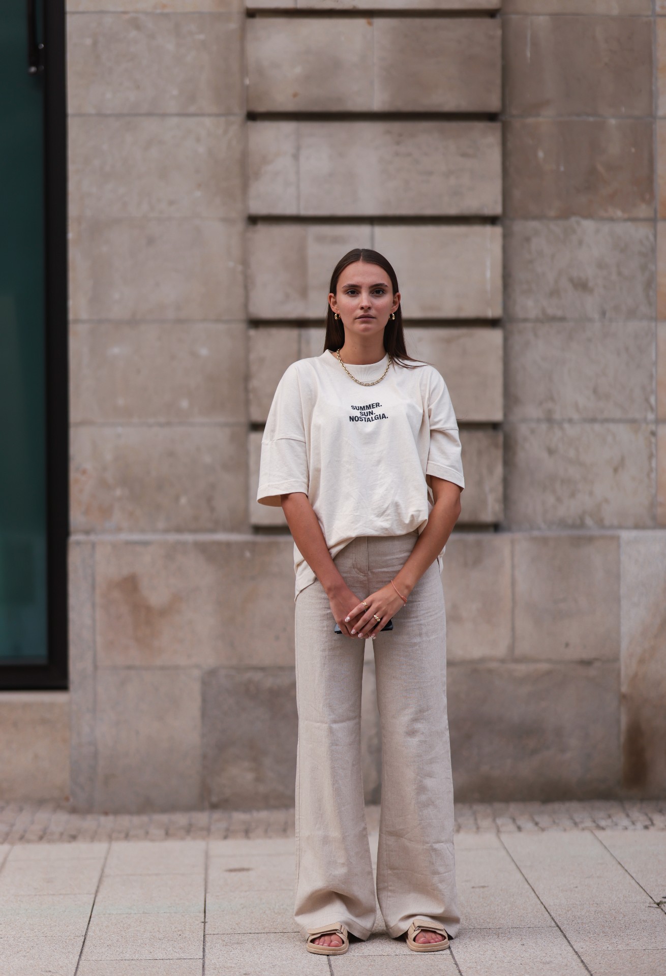 Linen Trousers and a White Tee 