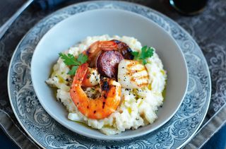 Char-grilled seafood risotto