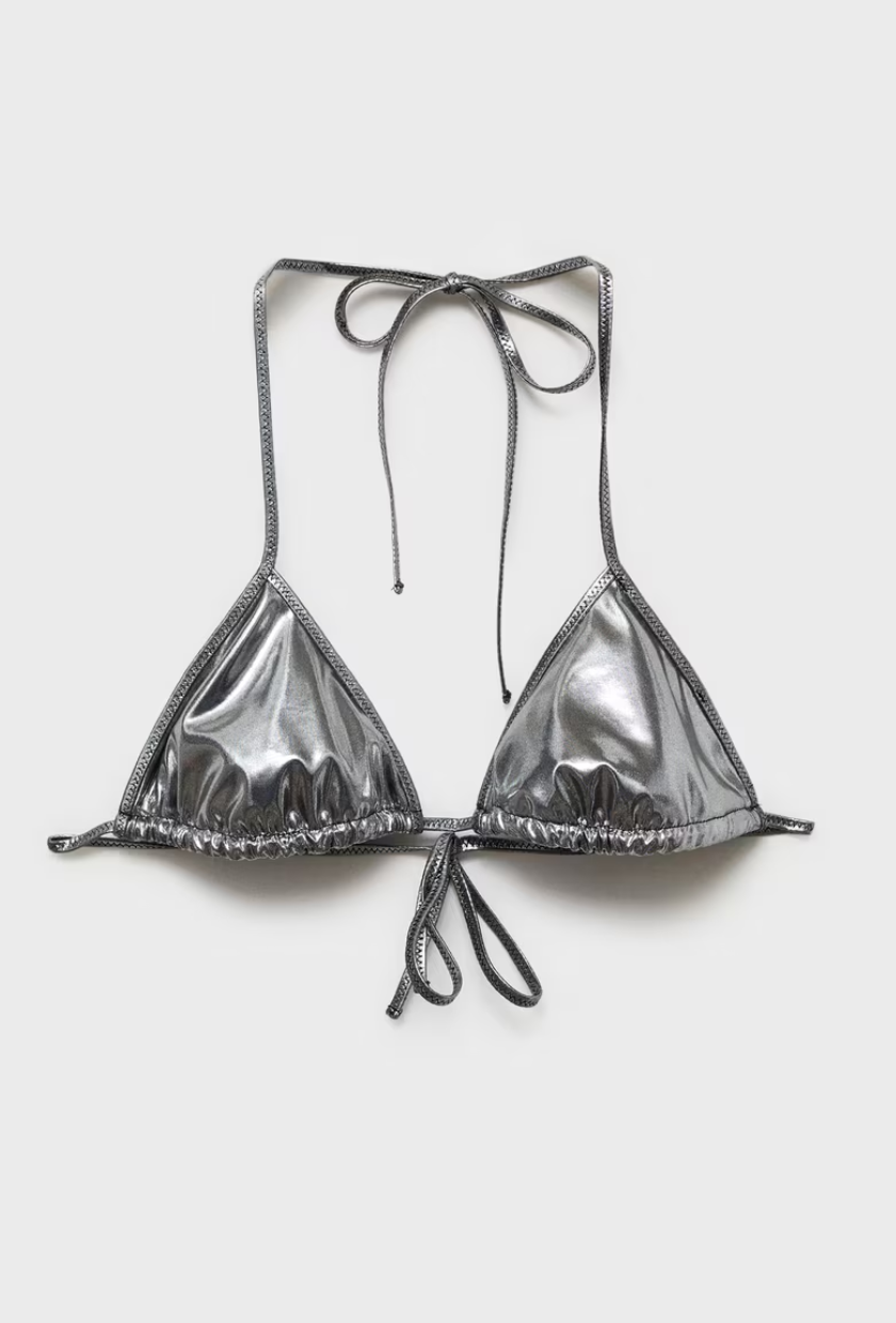 An image of a Mango metallic bikini. 