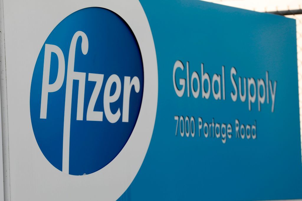 Pfizer logo.