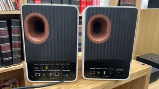 KEF LS50 Wireless II rear panel connections on both speakers