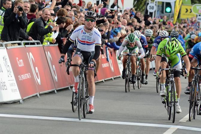 Mark Cavendish (Omega Pharma Quick Step) wins stage 4 of the Tour of Britain