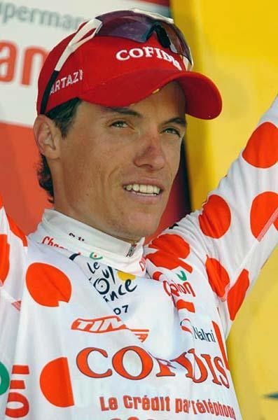 Sylvain Chavanel (Cofidis) in polka dots after taking all the mountain points in the stage except the final climb