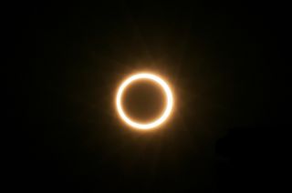 The moon passes in front of the sun on May 20, 2012 which creates a total solar eclipse seen from Xiamen, China.