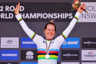 Ellen van Dijk won her third time trial world title in 2022 but didn't race during 2023 due to her pregnancy