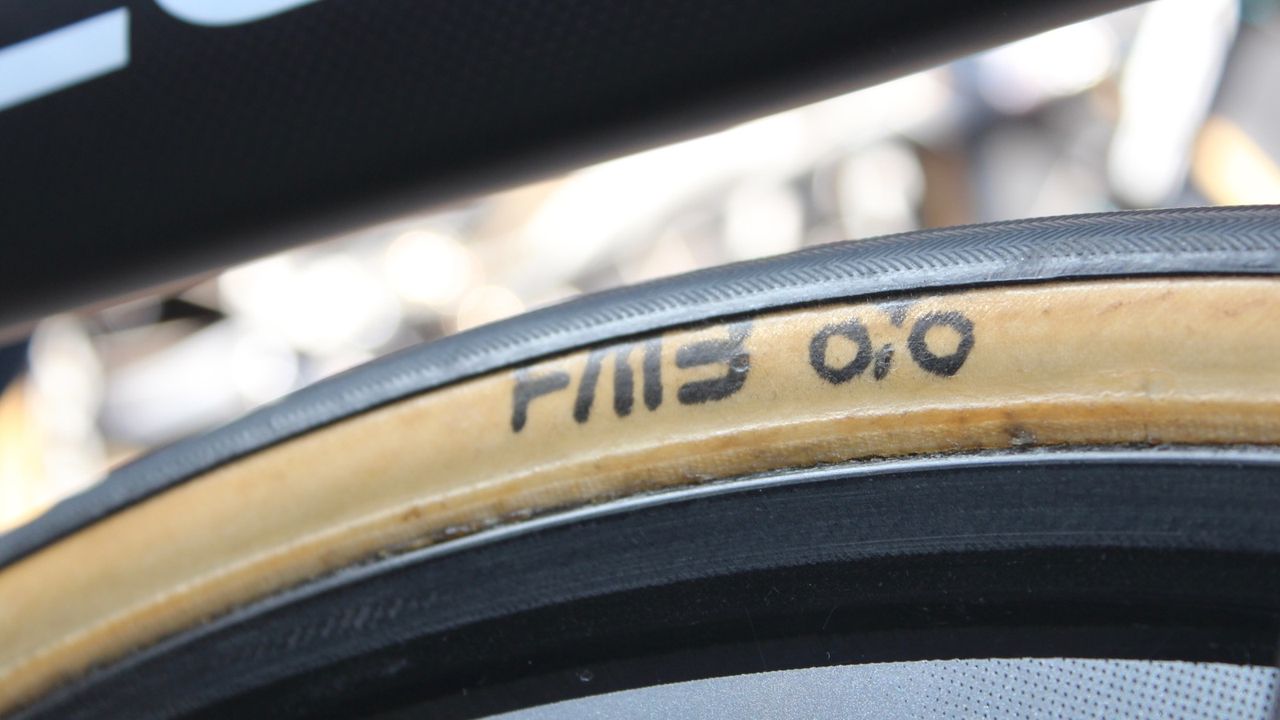 Marked tyres are a very common sight in Paris-Roubaix