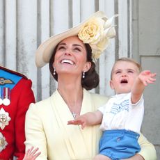 london, england june 08 princess charlotte, catherine, duchess of cambridge and prince louis during trooping the colour, the queens annual birthday parade, on june 08, 2019 in london, england photo by chris jacksongetty images