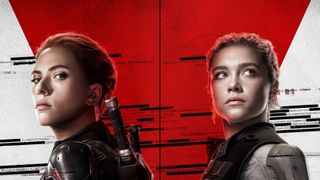 Scarlett Johansson and Florence Pugh on the poster for Black Widow.